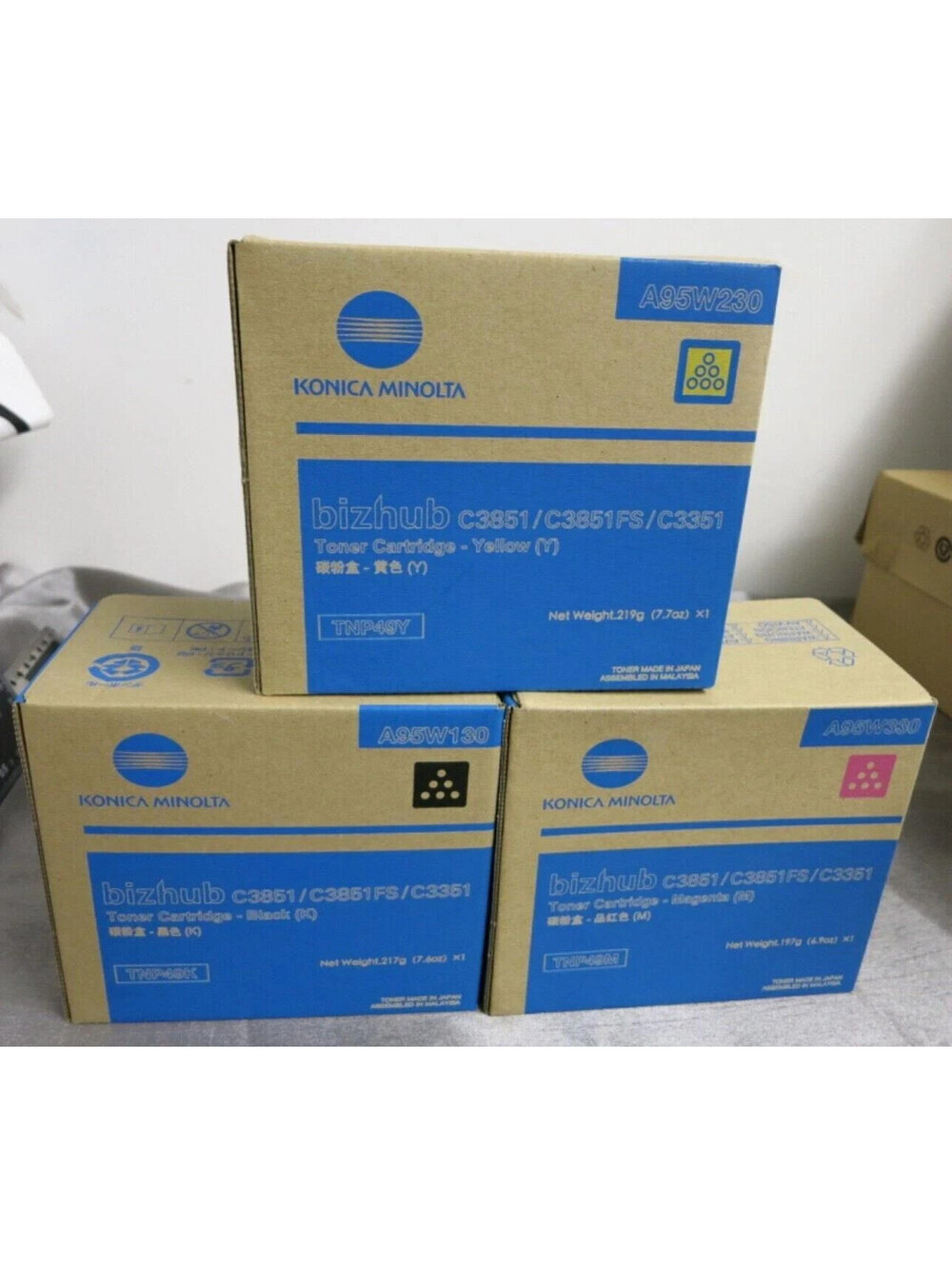 Konica Minolta Bizhub toner Yellow Magenta & Black